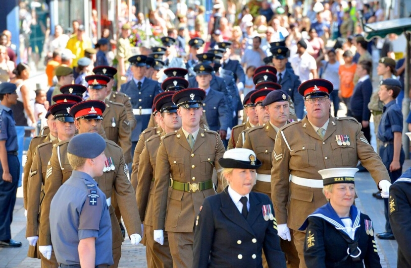 Soldiers marching in Wolverhampton