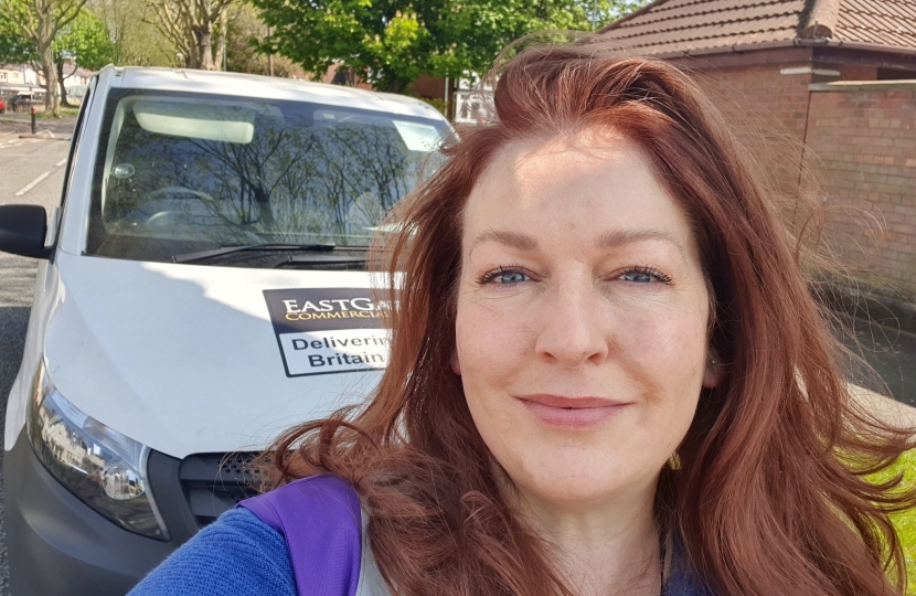 Jane delivering food parcels