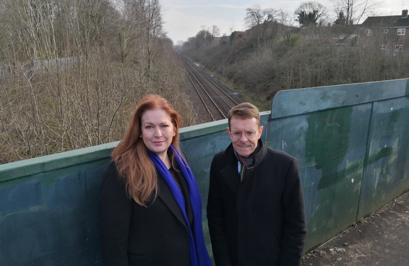 Jane and Andy Street at the railway line in Oxley