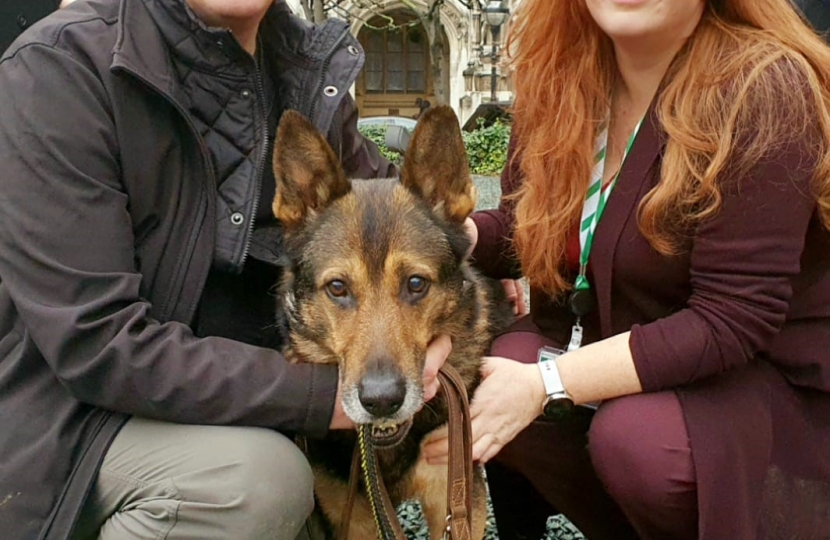 Jane with Finn the dog