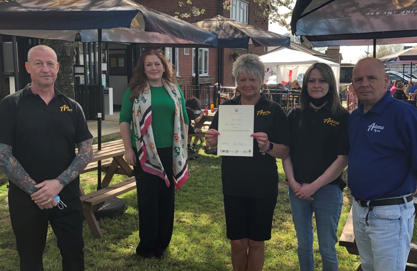 Jane with staff at the Ashmore Inn