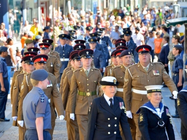 Soldiers marching in Wolverhampton