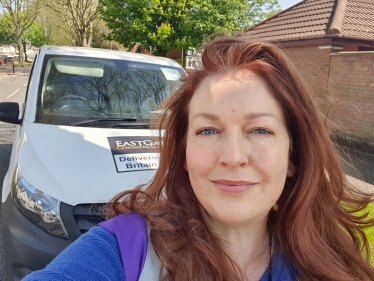 Jane delivering food parcels