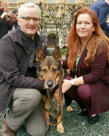 Jane with Finn the dog