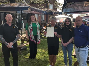 Jane with staff at the Ashmore Inn