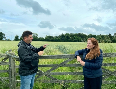 Jane with Councillor Andy McNeil at Northycote Lane