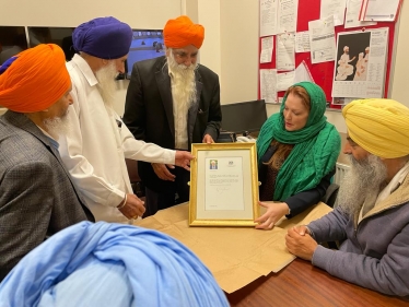 Jane in Wednesfield gurdwara