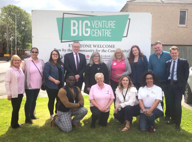 Michael Gove with Big Venture Centre staff